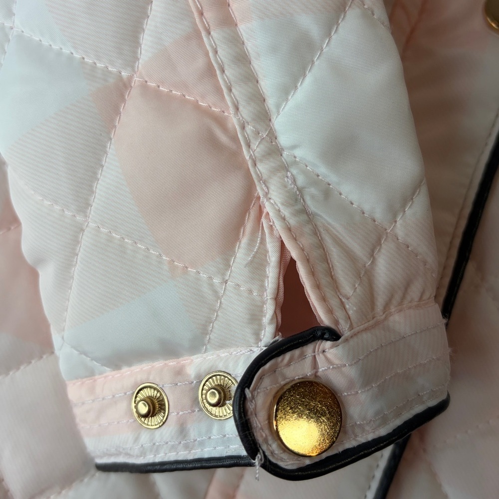 Pink and white watercolor Quilted Hooded Kids Jacket Girl’s XS 7 New with tag - Picture 6 of 10
